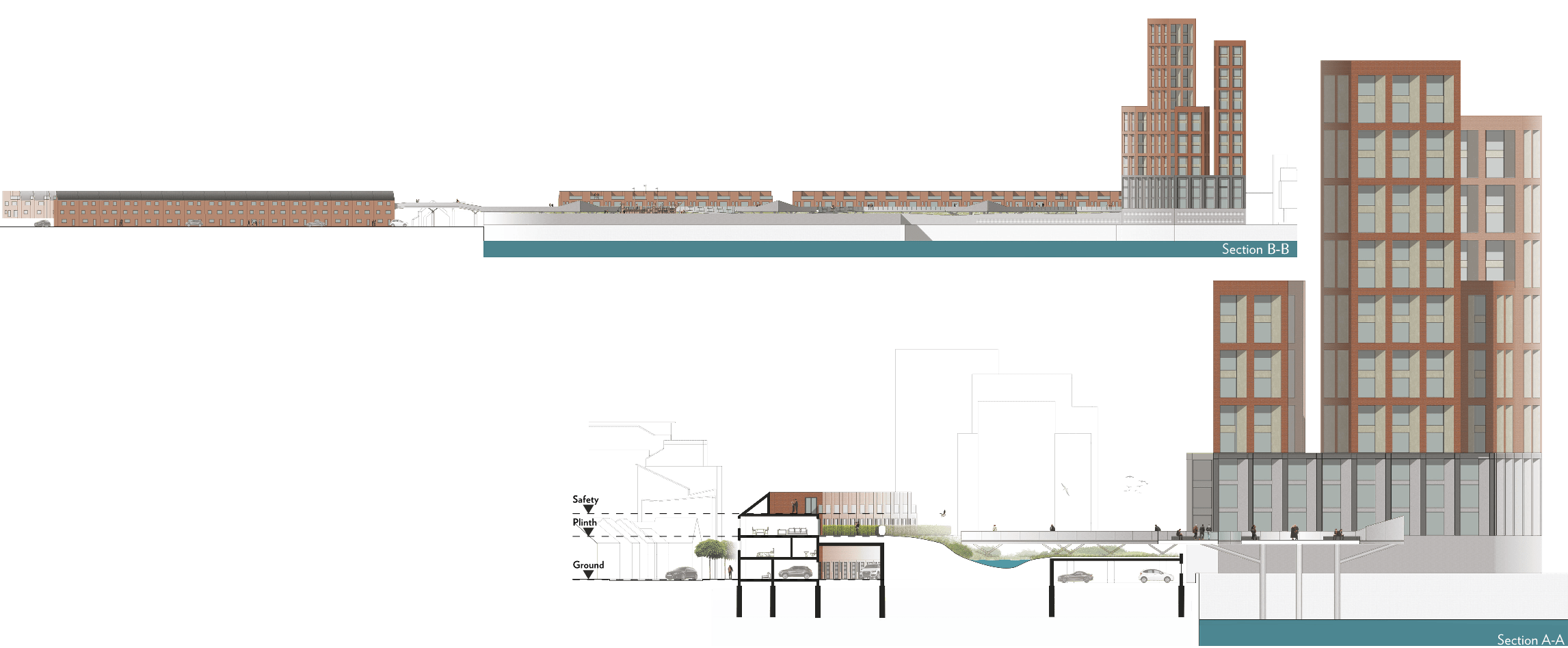 Simon Foote Architects Derby RIBA Competition submission Hull rejuvenation project dock development proposed material elevation