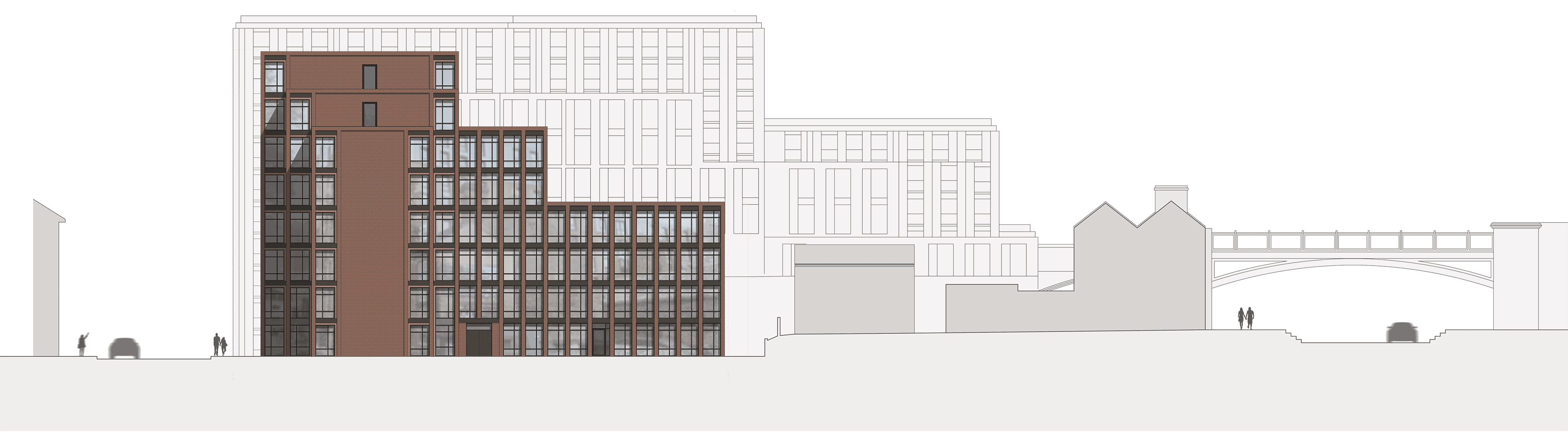 Simon Foote Architects Derby Multi Storey Residential Brick Greenwall Modern Student Flats Agard Street High Rise Apartment Block Derby City Centre