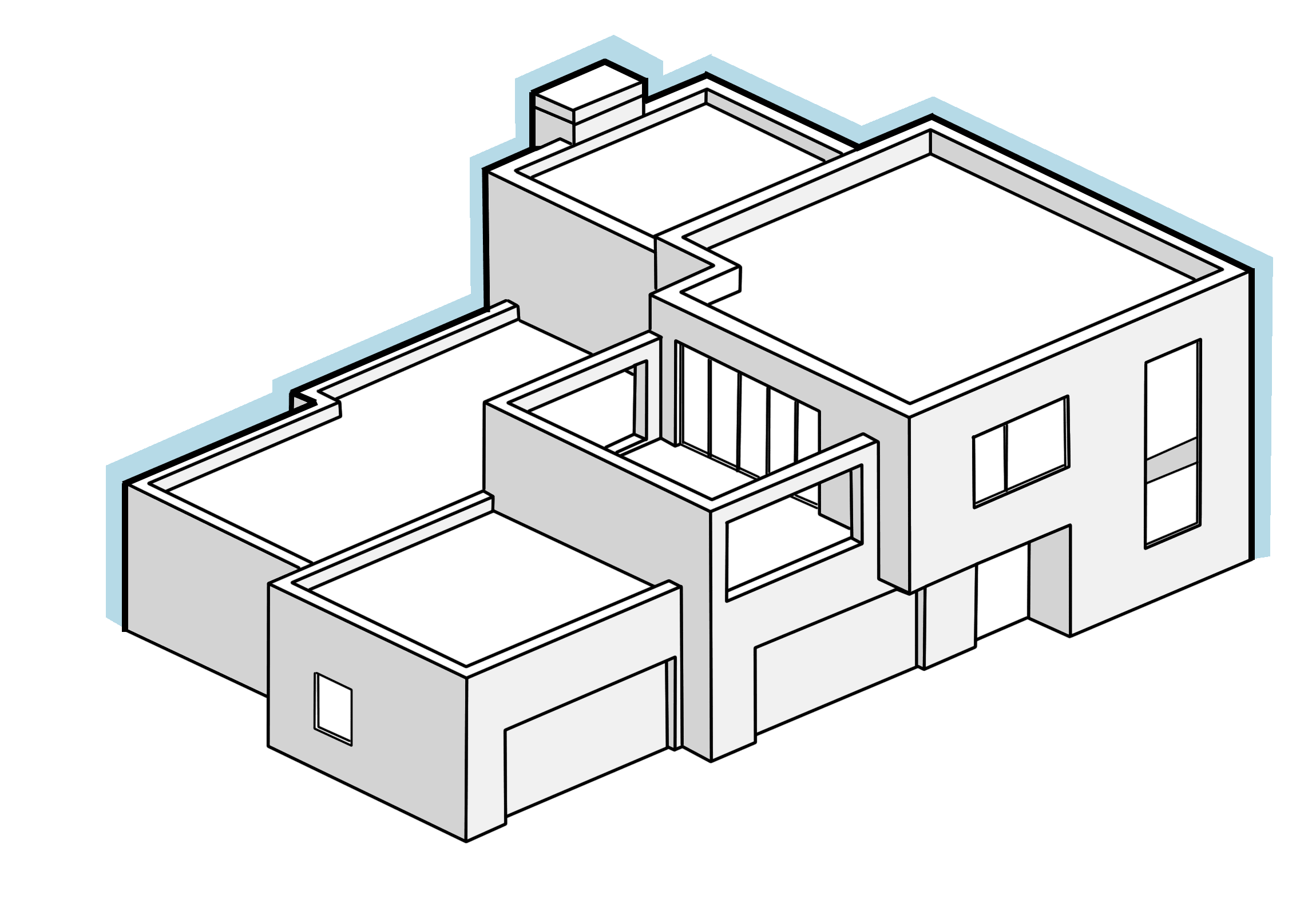 Simon Foote Architects Derby Residential Contemporary New Build Massing Illustration Diagram