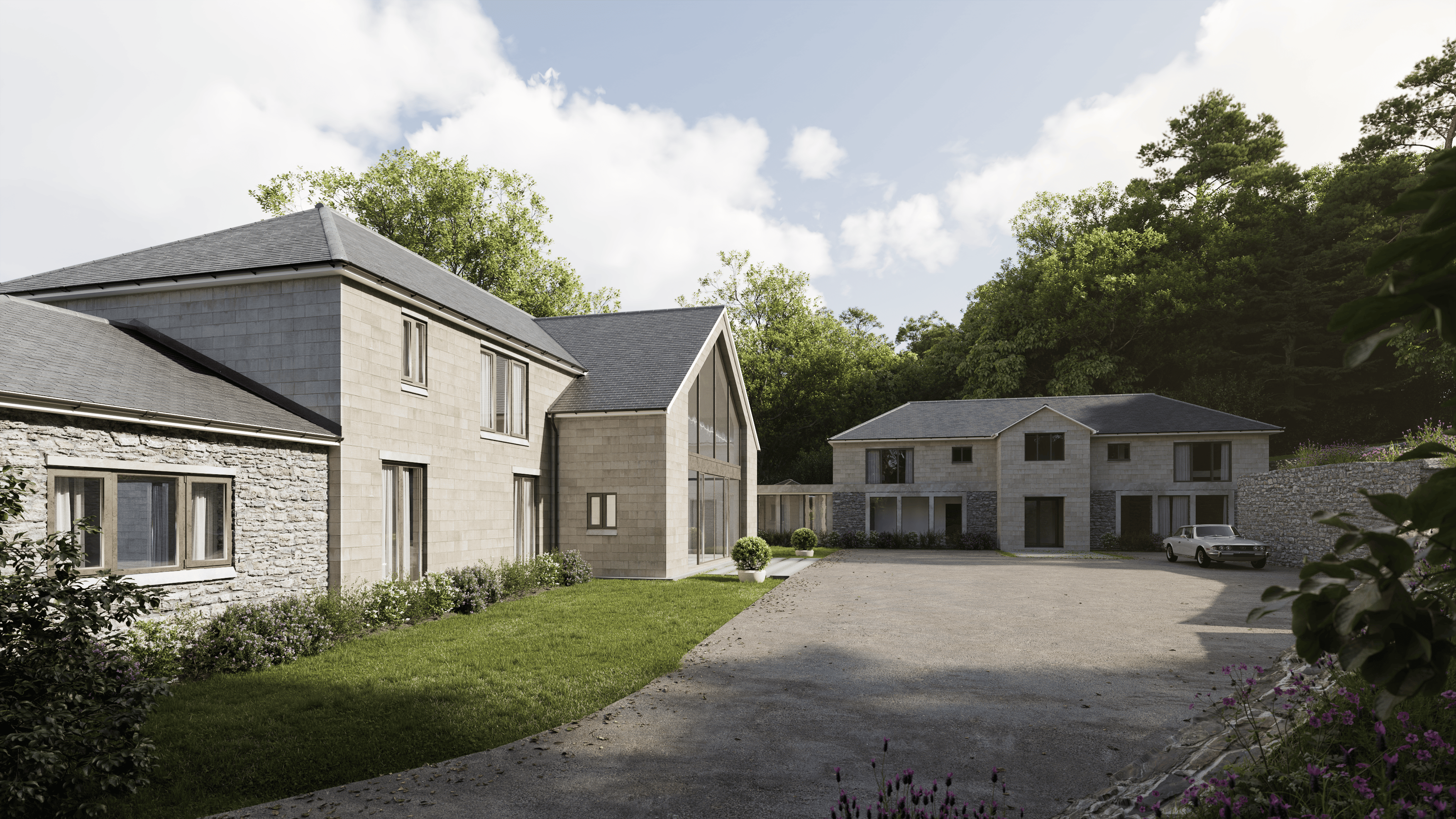 Simon Foote Architects Derbyshire - New Build Countryside Stone House - Residential Development